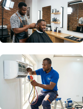 Electrician fixing wiring – “Electrician providing artisan services in Nigeria